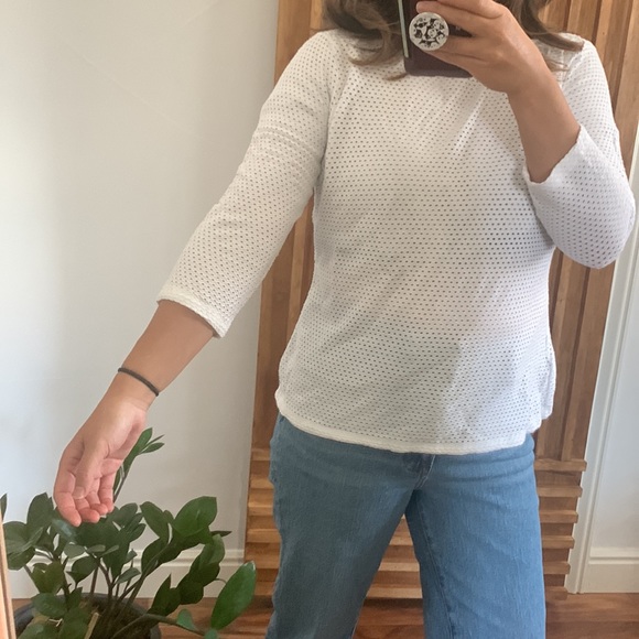 WORTH‎ Perforated Pullover Square neck Top. S - Picture 3 of 9